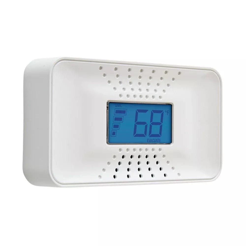 Carbon Monoxide Detector w/Digital Temperature Display Lithium Battery 10 Year Battery
