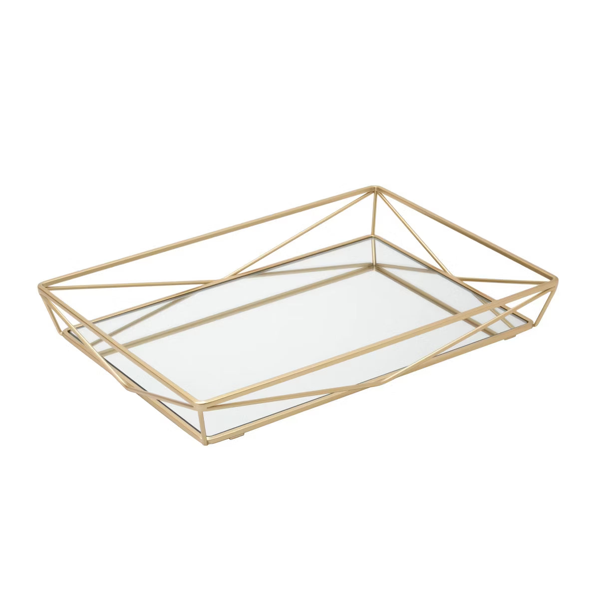 Gold Large Mirrored Vanity Tray