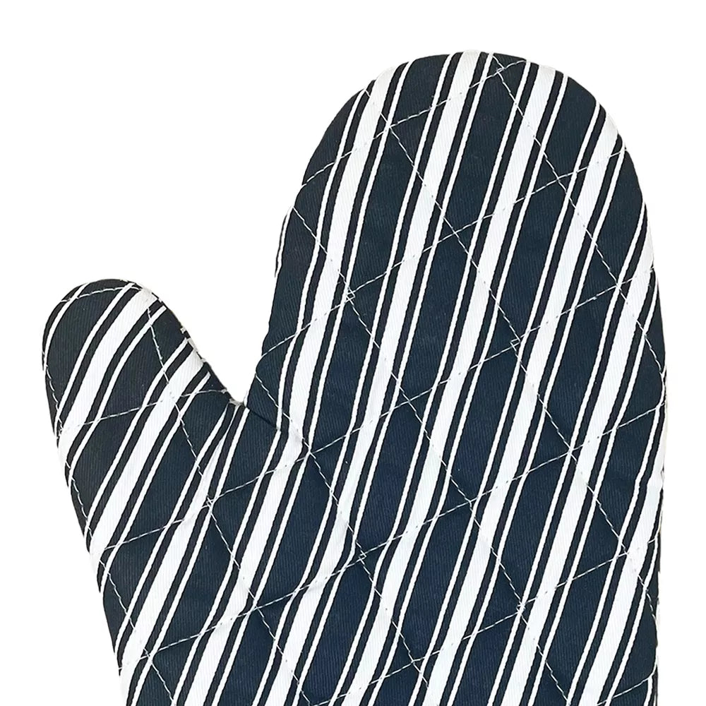 Oven Mitt Striped Black