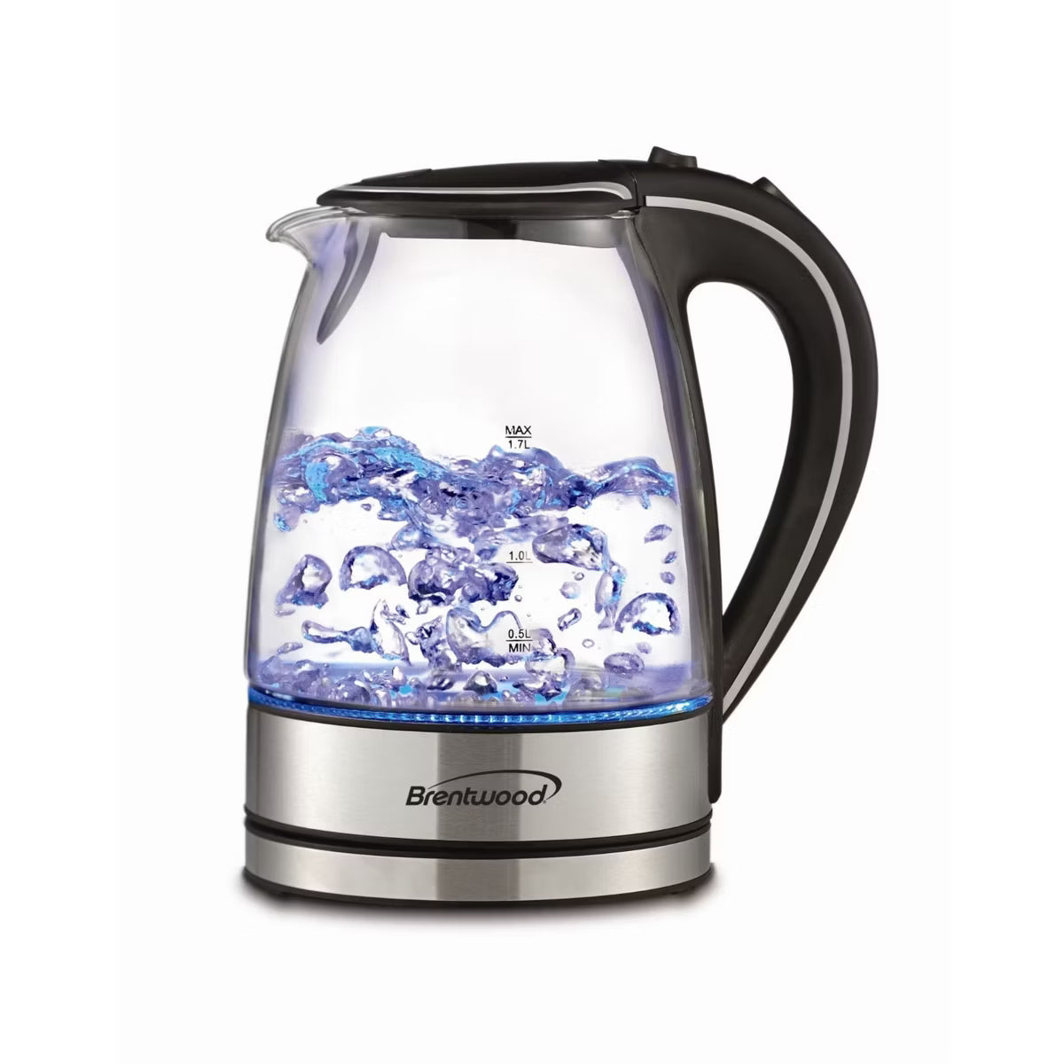 Tempered Glass Kettle Black 1.7LT Brentwood