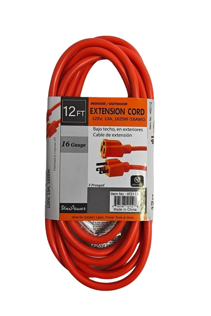 Extension Cord 12FT Orange Unipower