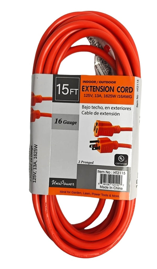 Extension Cord 15FT Orange Unipower