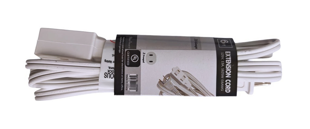 White Extension Cord 6FT Unipower
