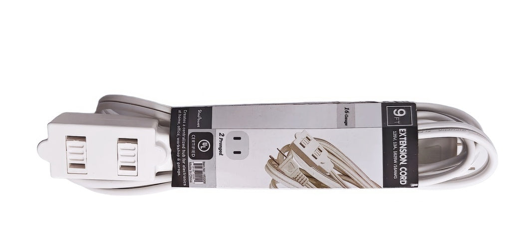 White Extension Cord 9FT Unipower