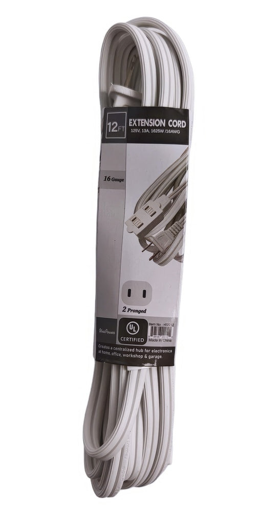 White Extension Cord 12FT Unipower