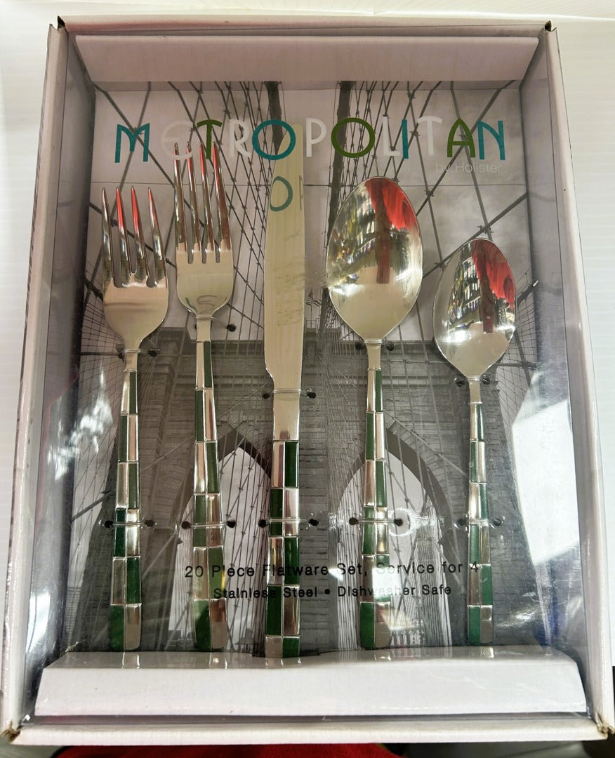 Flatware Set Jester Green | 20pc | Service for 4 | Holister