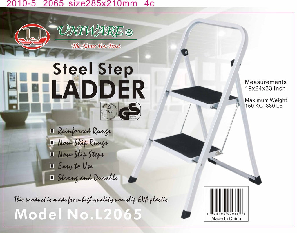 Steel Anti-slip 2 Step Ladder Uniware