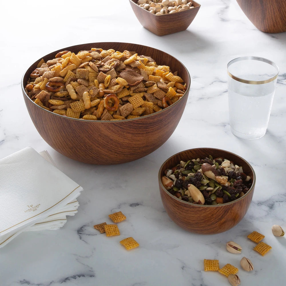 Round Plastic Bowl | Mahogany Collection | 5 Inch | Luxe Party