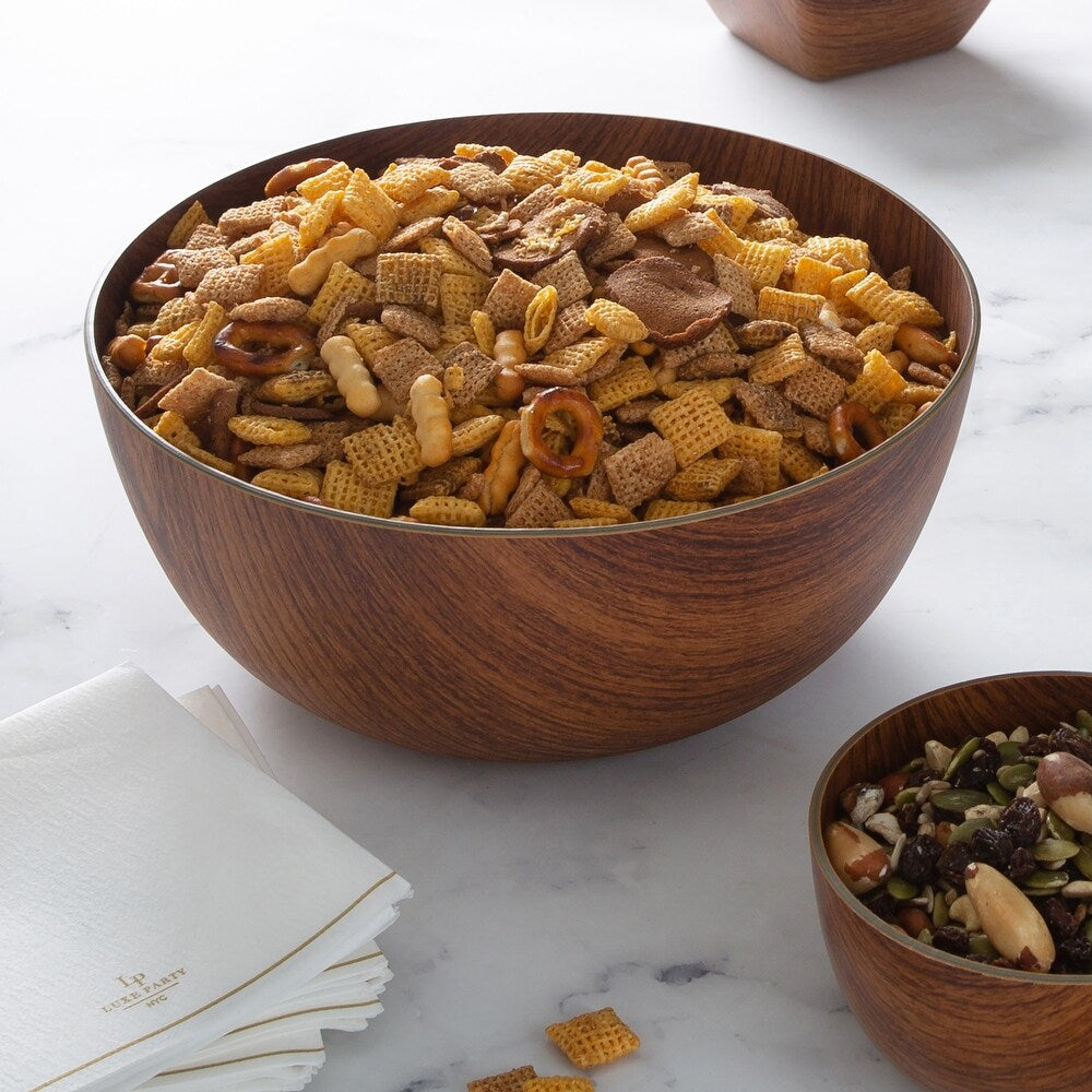 Round Plastic Bowl | Mahogany Collection | 5 Inch | Luxe Party