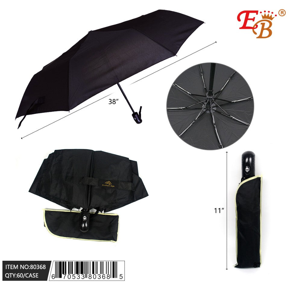 Auto Open-Close Umbrella Black Handle Ever Bright