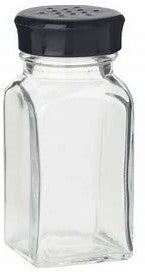 Glass Salt and Pepper Shaker | 3.25" | Black | Trudeau