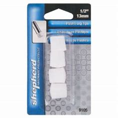Plastic Leg Tips 1/2" White Shepherd