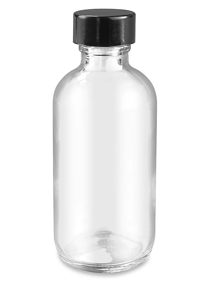 Boston Round Glass Bottles | 2oz | Clear