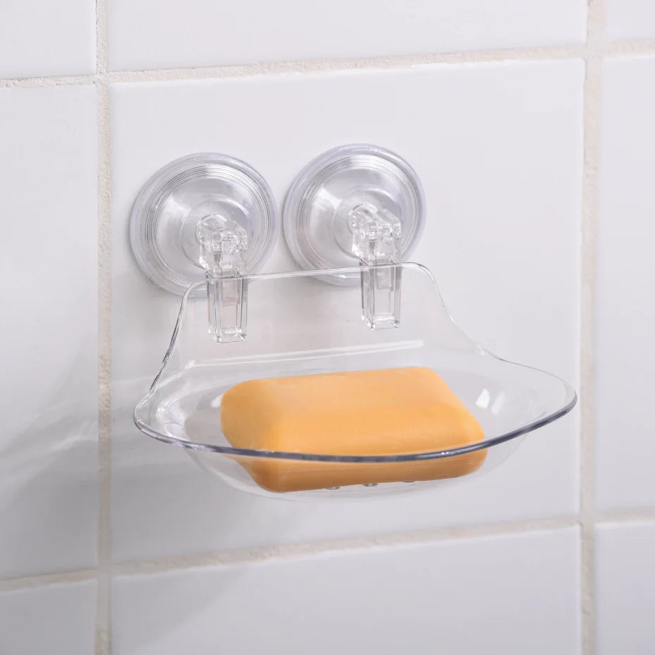 Suction Cup Soap Dish | Clear Plastic | No-Drill Wall Mount | Better Houseware