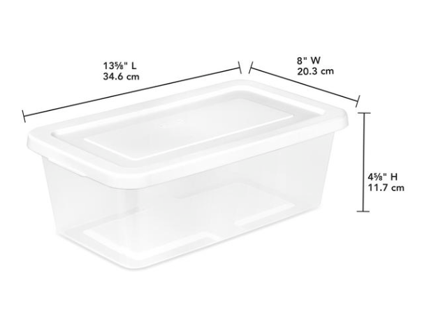 Storage Box Clear 6QT Sterilite