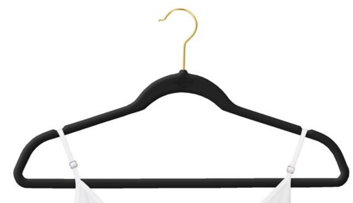 Velvet Hangers 10pk Black Gold Hook Simplify