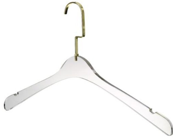 Men's Hanger Clear w/Gold Flat Hook YBM