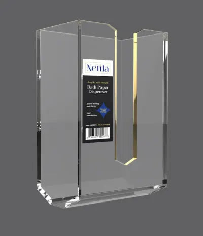 Netila Bath Paper Dispenser | Gold Rim Acrylic Holder