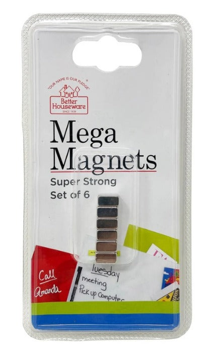 Mini Magnets Super Strong | Set of 6 | Silver | Better Houseware