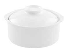 White Soup Bowl w/Cover 12oz Vikko