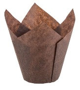 Small Brown Tulip Disposable Baking Cup 2-3/8"H