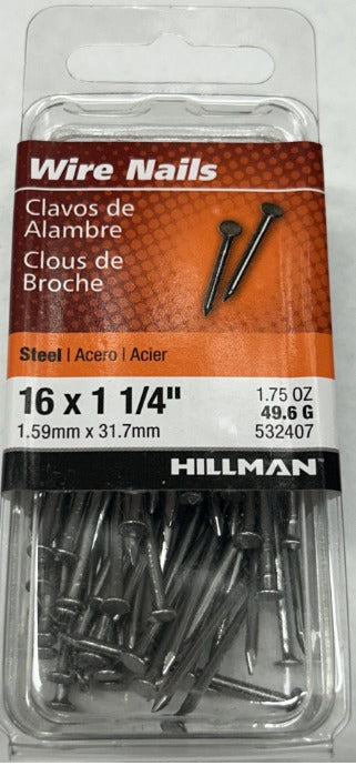 Wire Nails 16x1-1/4 Hillman