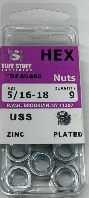 Hex Nuts 5/16-18 (9 pk)