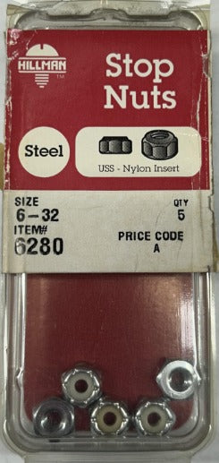 Stop Nuts 6-32 Hillman