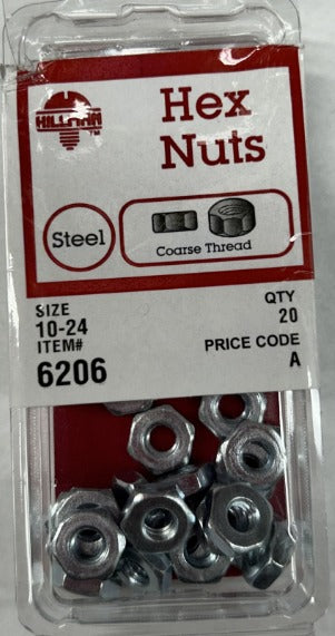 Hex Nuts 10-24 Hillman