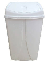 Trash Bin 13 Gallon White YBM (Swing Top Cover)
