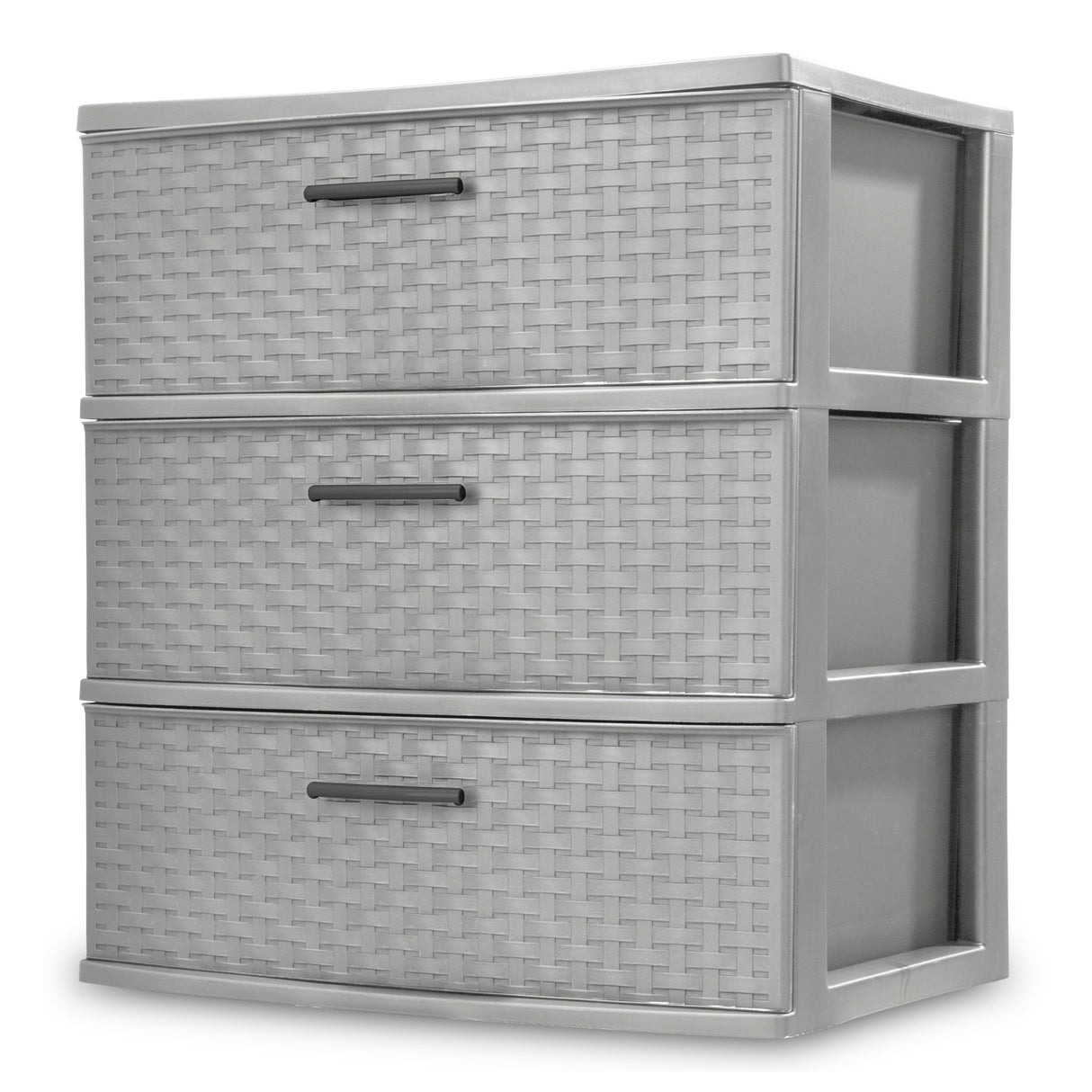 3 Drawer Weave Tower Cement | Plastic Storage Organizer
