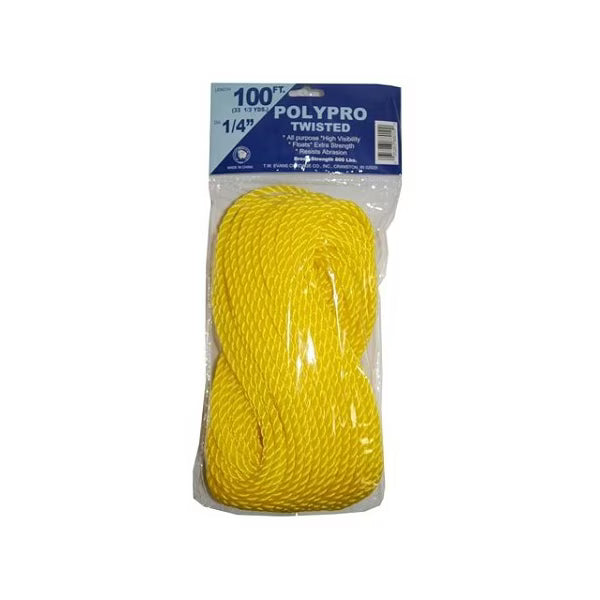 Twisted Yellow Poly 100 FT 1/4"