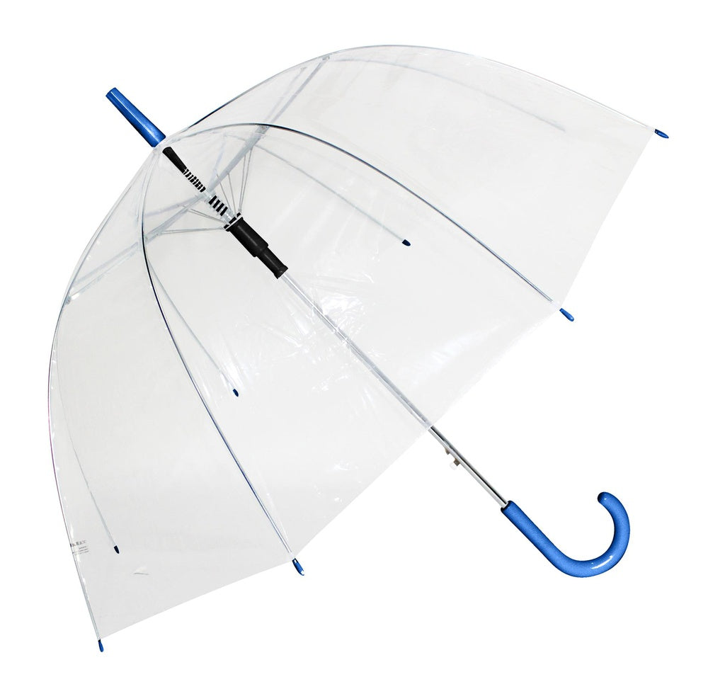 23" Straight Auto Open Umbrella, Blue Handle Uniware