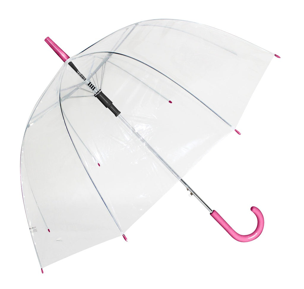 23" Straight Auto Open Umbrella, Pink Handle Uniware