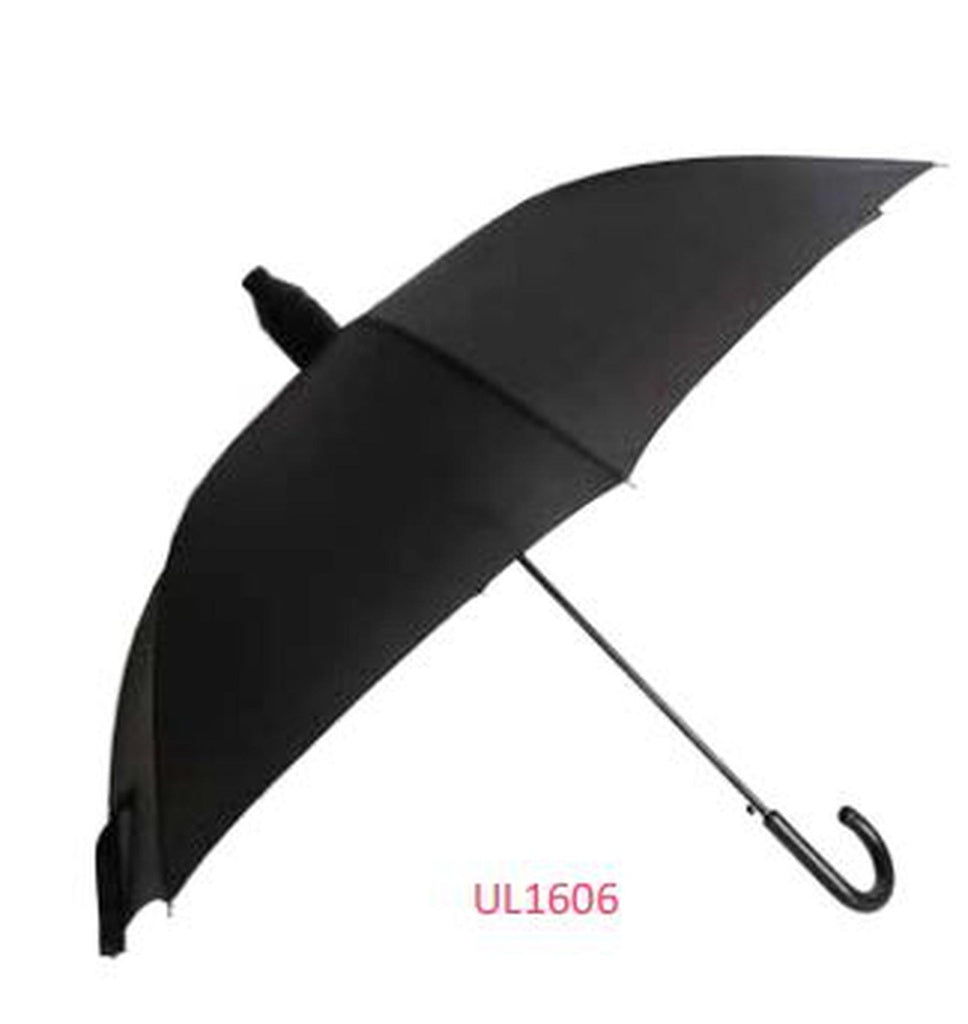 23" Black Hard Cover Straight Auto Open Umbrella Uniware