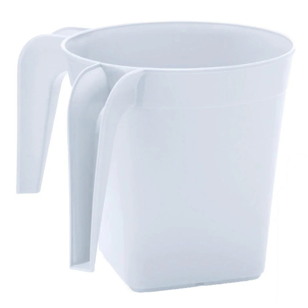 Plastic Square Wash Cup Pearl White (1332)