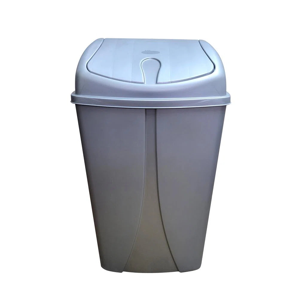 Trash Bin 13 Gallon Grey YBM (Swing Top Cover)