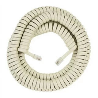 Phone Coil Cord Ivory 50FT Trisonic