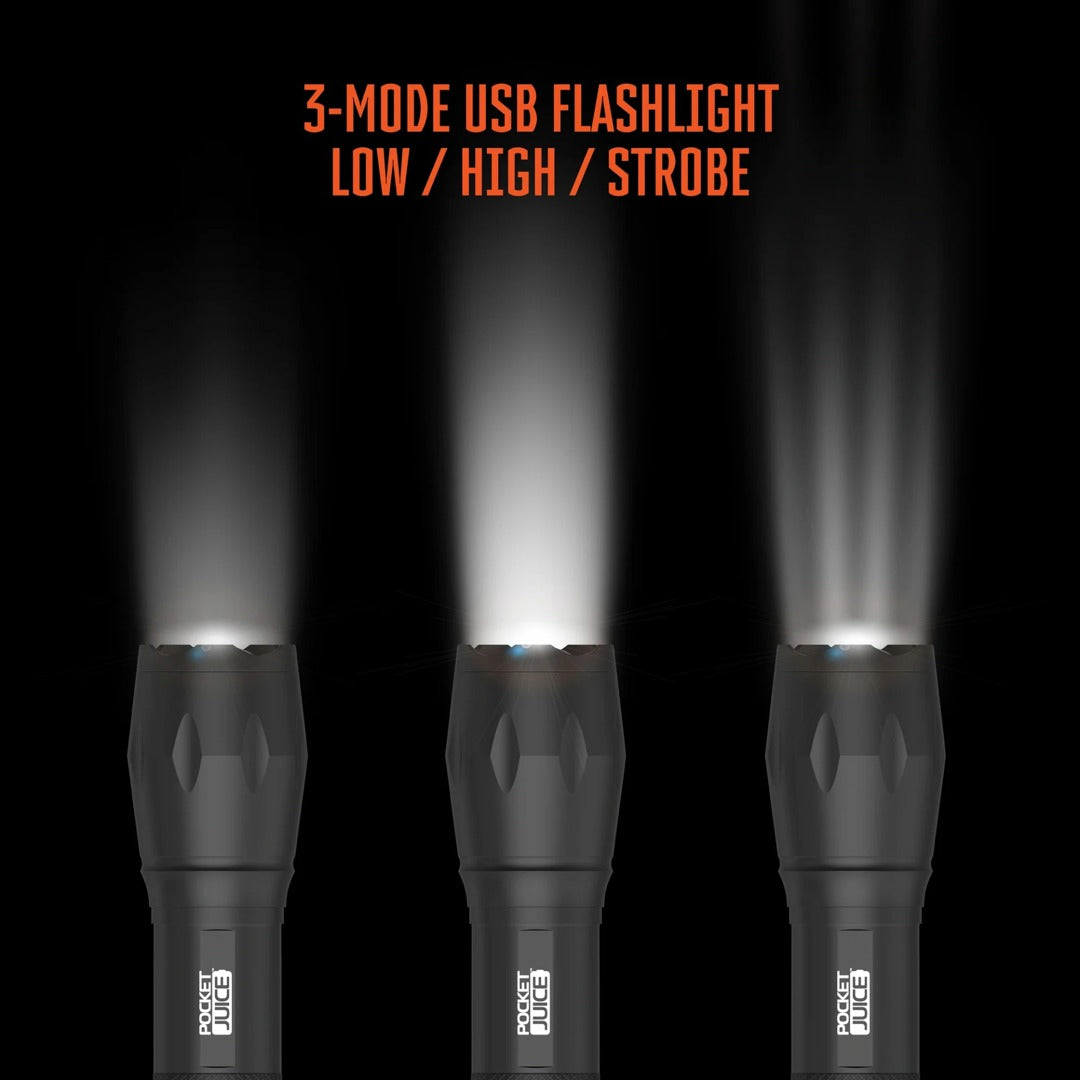 2-in-1 Portable Charger & Flashlight 2PK