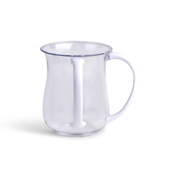 Clear Wash Cup w/White Handle Netila