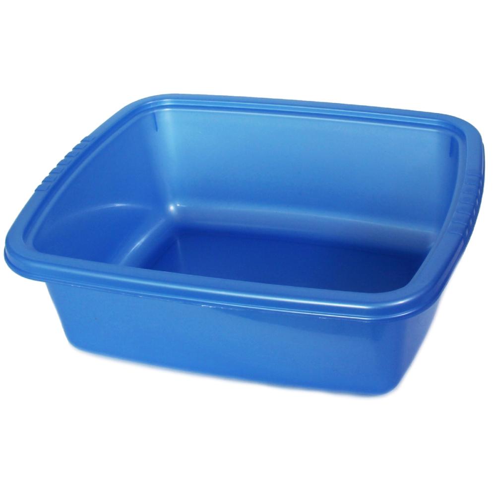 Square Plastic Wash Basin 6.25QT Blue