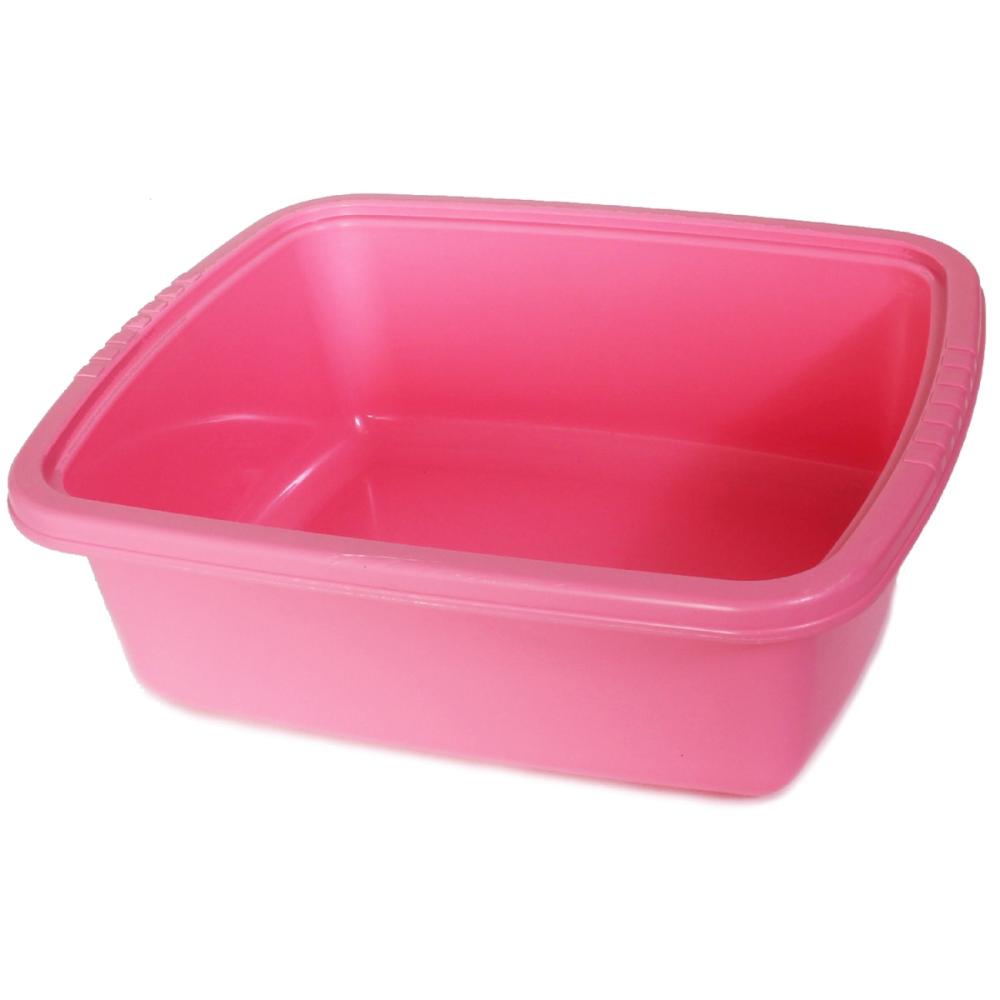Square Plastic Wash Basin 6.25QT Pink