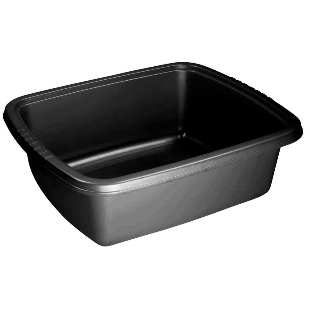 Square Plastic Wash Basin 6.25QT Black