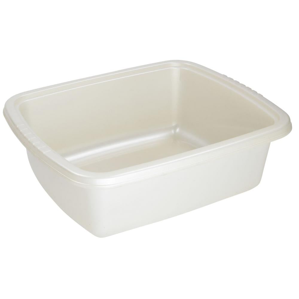 Square Plastic Wash Basin 6.25QT Pearl White