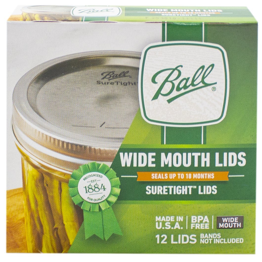 Wide Mouth Mason Jar Lids Without Bands 12PK Ball