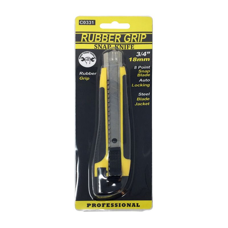 Rubber Grip Snap Knife 3/4"