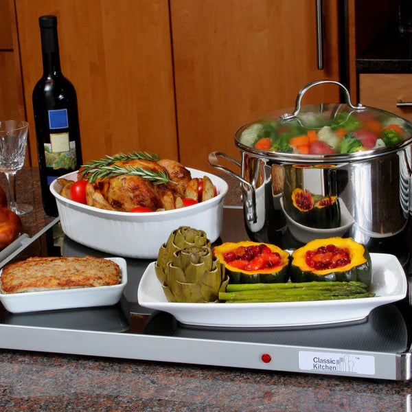 Large glass Hot Plate 24"x20" Temp control Classic Kitchen