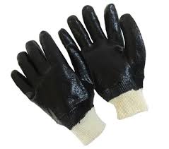 Black PVC Knit Glove