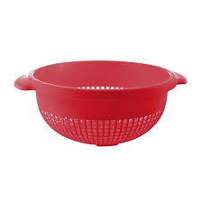 Plastic Round Strainer Large 14" Red YBM