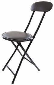 Black Cushion Metal Folding Stool Uniware